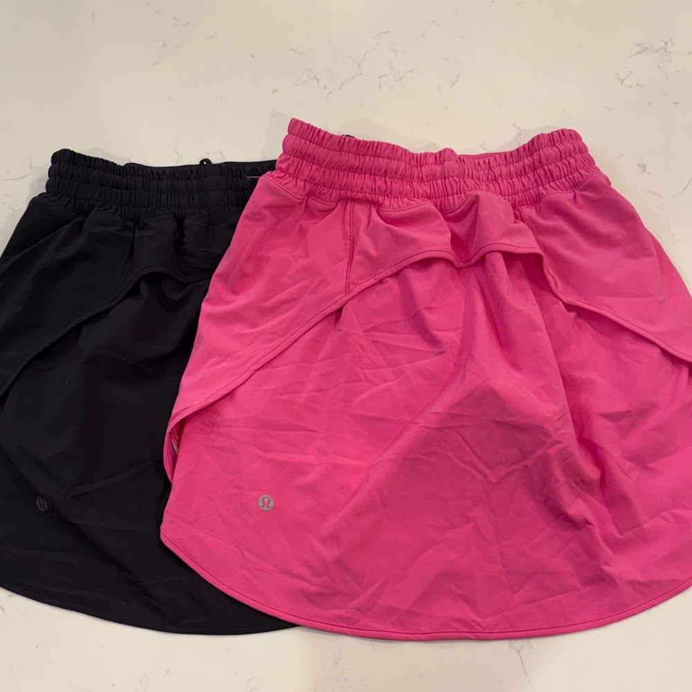 lululemon athletica Pink and Black Mini Skirts